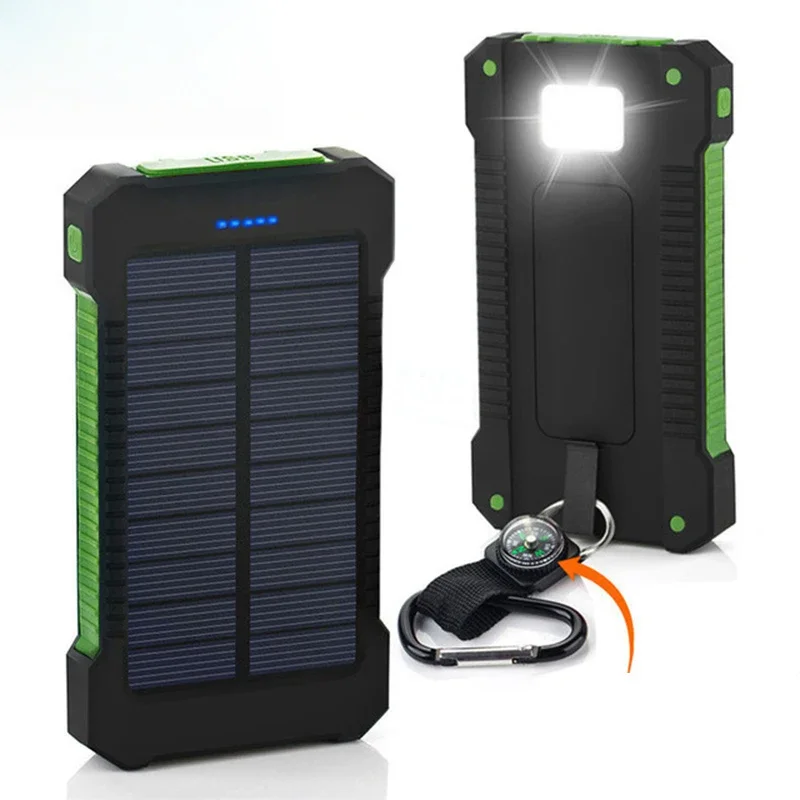 Usb Charger Dynamo - 20000mAh Taşınabilir Güneş Enerjili Powerbank Su